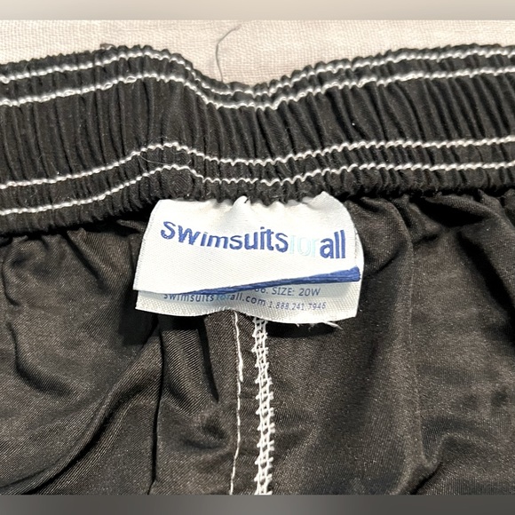 Swimsuits For All Contrast Trim Long Board-short,Black w White trim,Women’s 20W - Picture 6 of 9